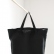 Black linen shopper bag