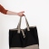 Black linen shopper with contrast details