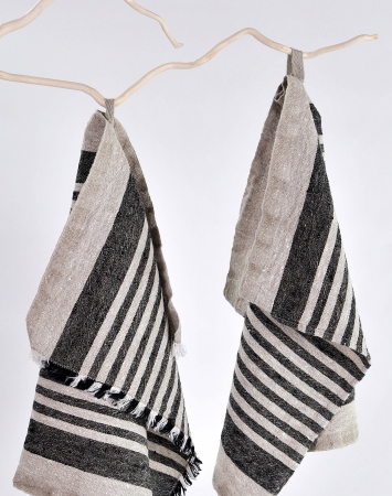 Black striped kitchen towel Benjamin