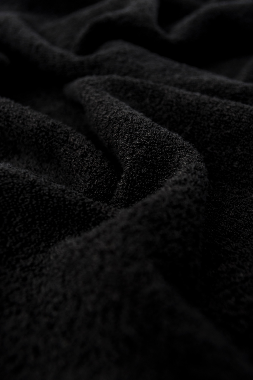 Black terry bathrobe