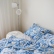 Blue jungle linen bedding