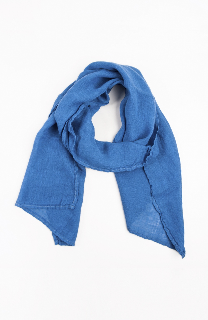 Blue linen scarf