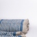 Blue striped washed linen fabric