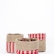 Burlap red linen storage bin with stripes