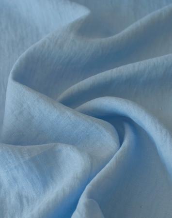 Cornflower blue washed 100% linen fabric