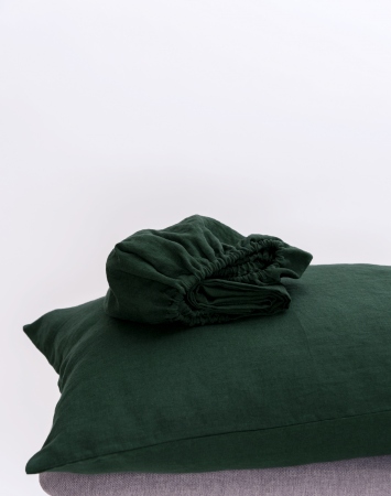 Dark green fitted sheet