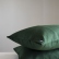 Dark green linen bedding set