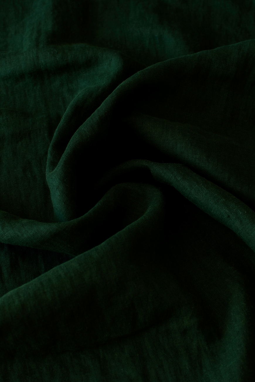 Dark green linen fabric 280 cm