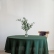 Dark green round tablecloth
