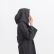 Dark grey linen duster with a hood