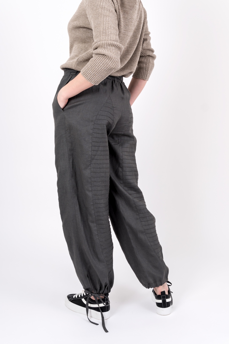 Dark grey loose linen pants