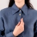 Denim blue button-up linen shirt for women