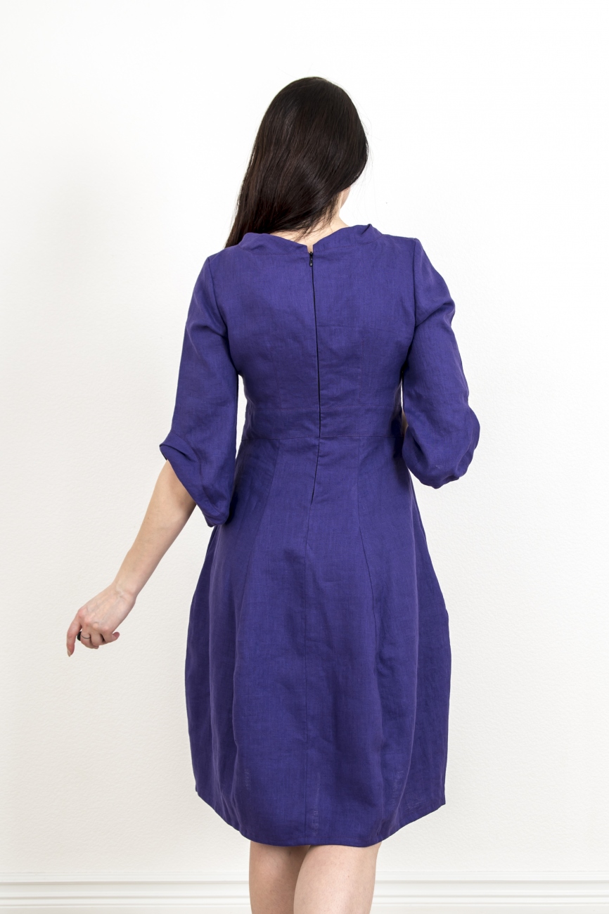 Elegant purple linen dress