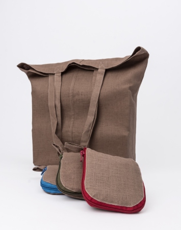 Foldable linen tote bag