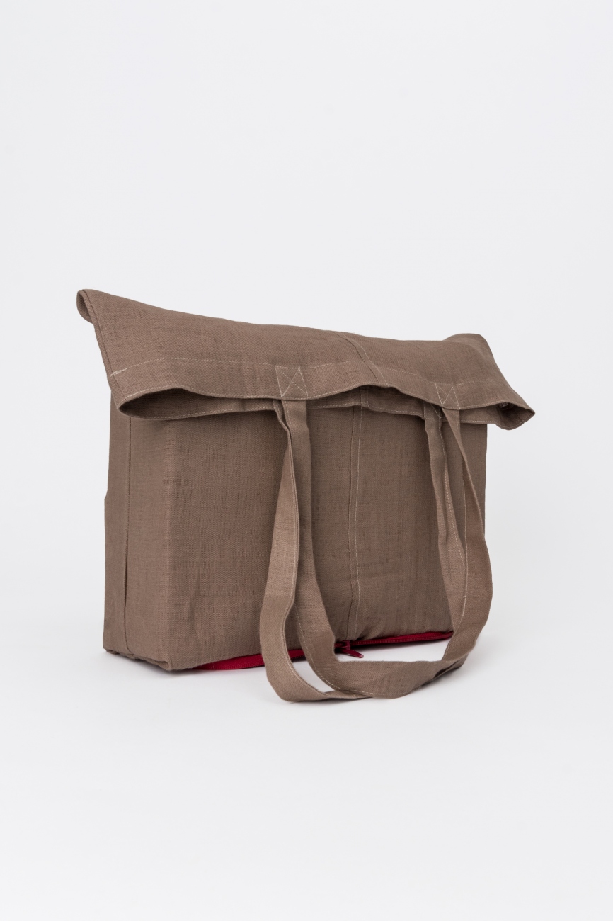 Foldable linen tote bag