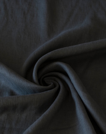 Graphite grey washed pure lightweight linen fabric