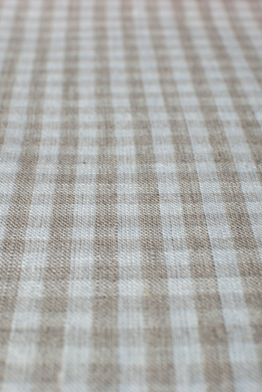 Grey & white linen with mini ckeck pattern