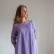 Lavender balloon shape dress from linen