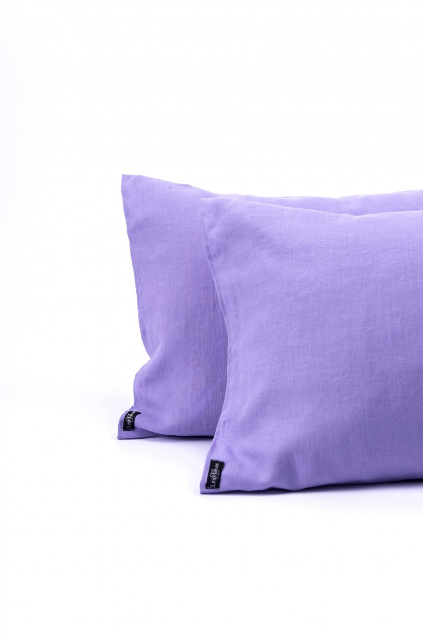 Lavender washed linen pillowcase
