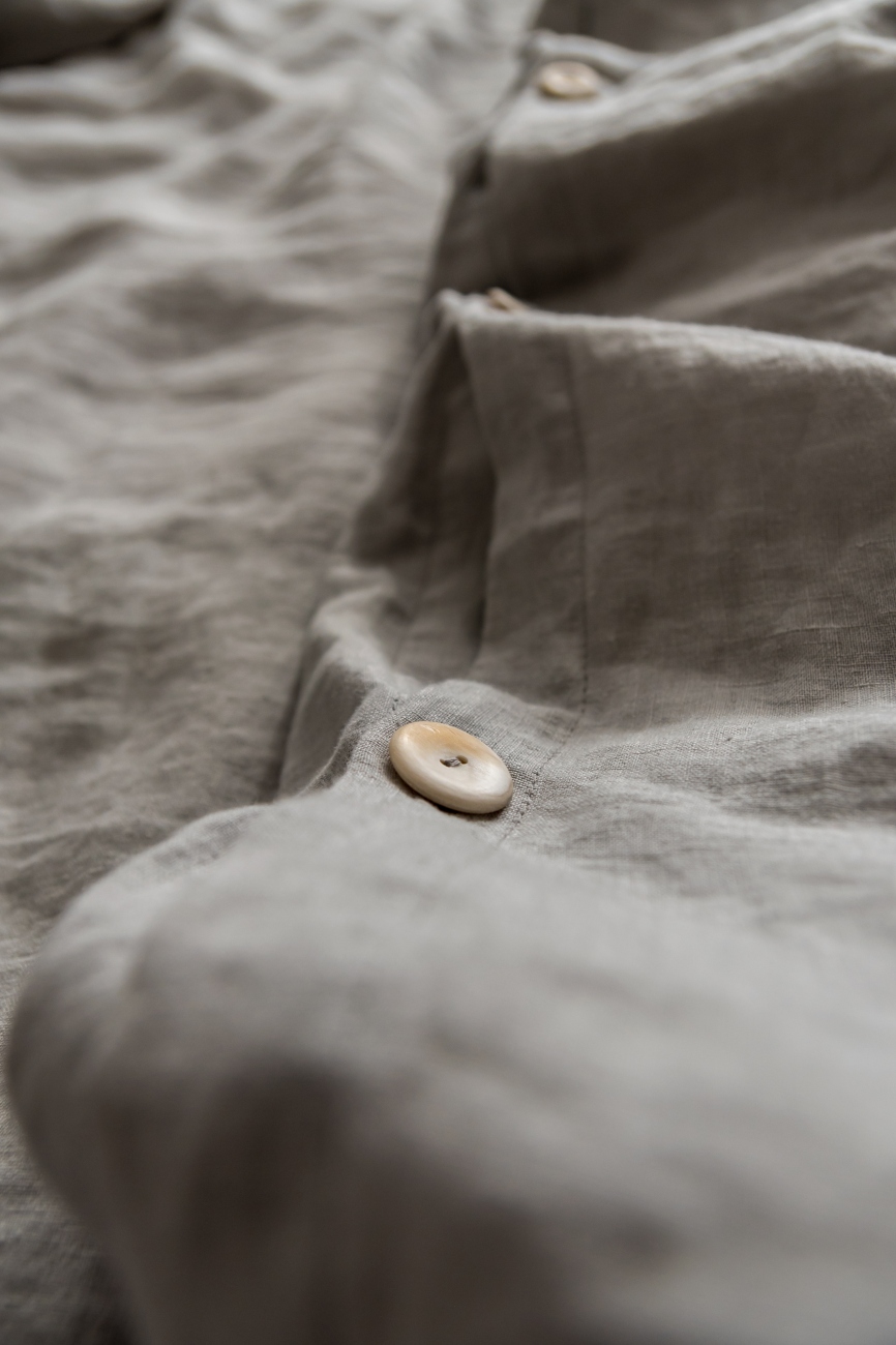 Light grey linen bedding set