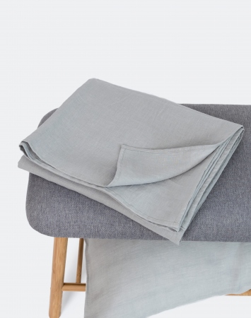 Light grey washed linen top sheet