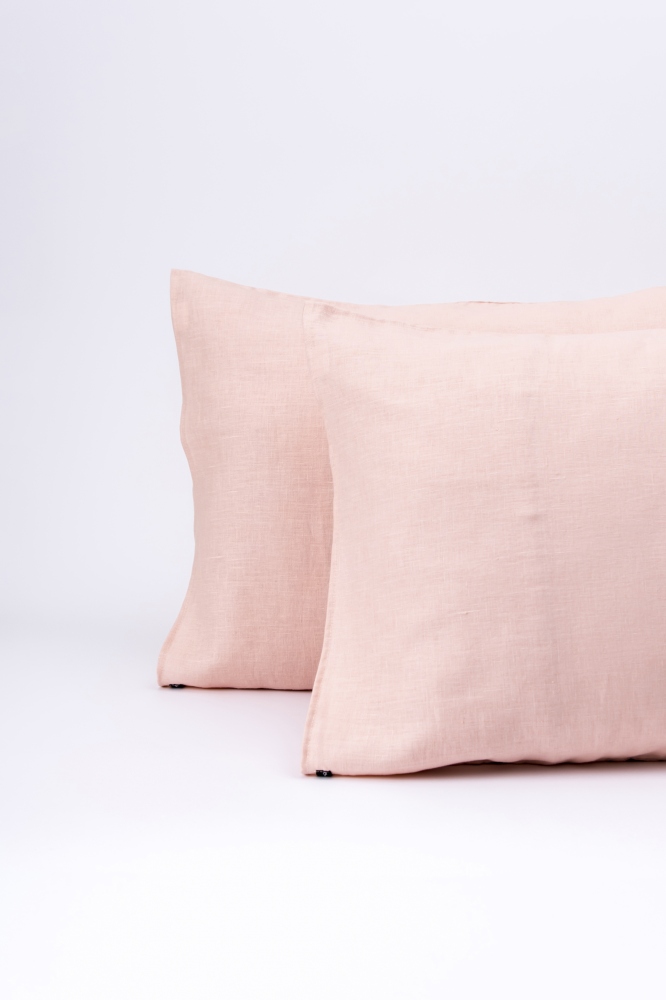 Light Pink Washed Linen Pillowcase With, Light Pink Pillow Cases