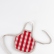 Linen bottle apron with red gingham check pattern