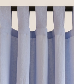 Baby blue tab top linen curtains