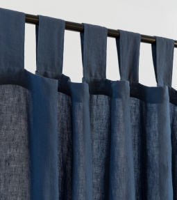 Denim blue linen curtains