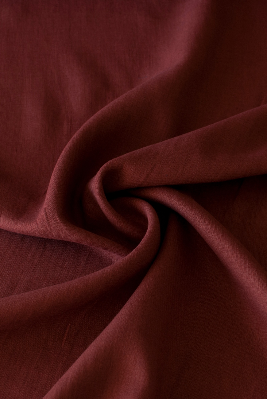 Marsala washed 100% linen fabric