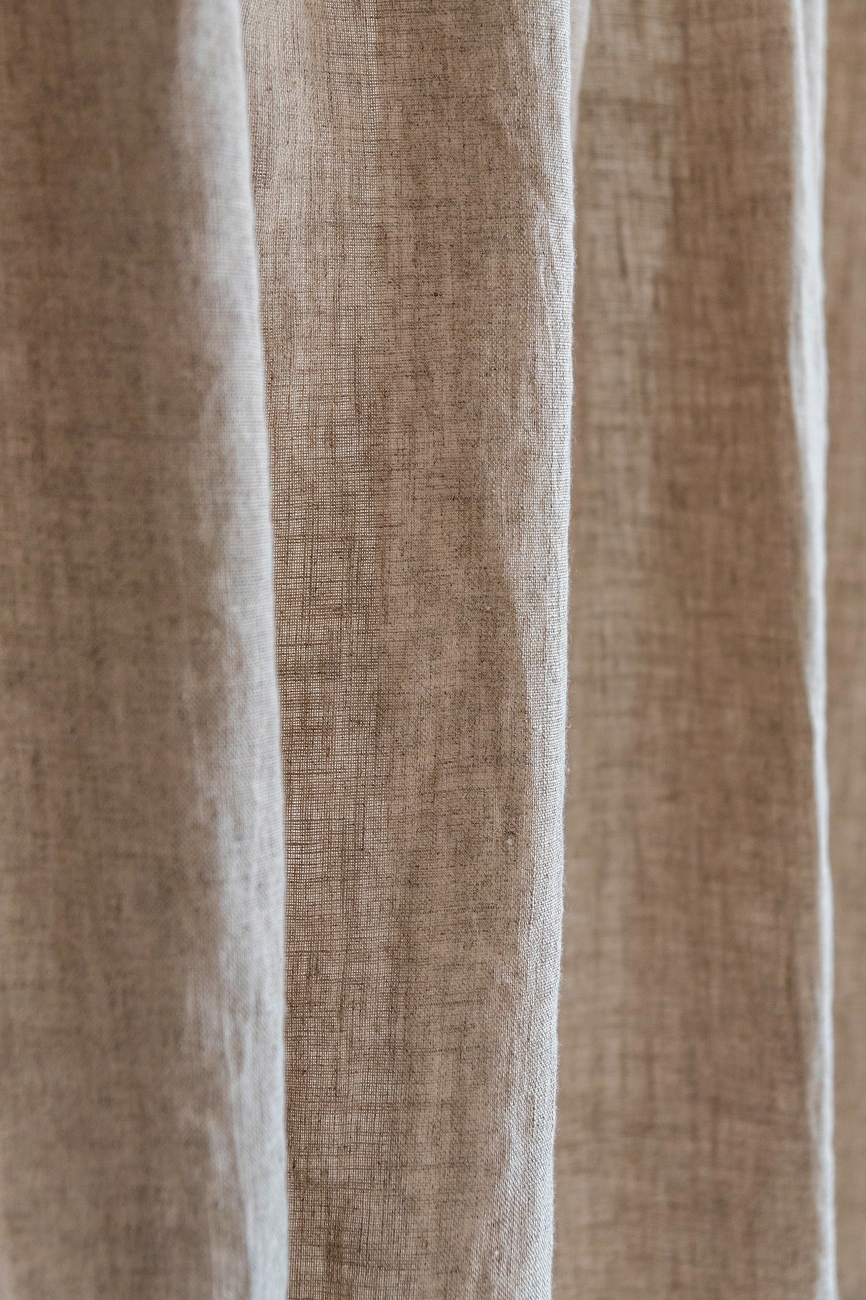 Natural curtain with rod pocket