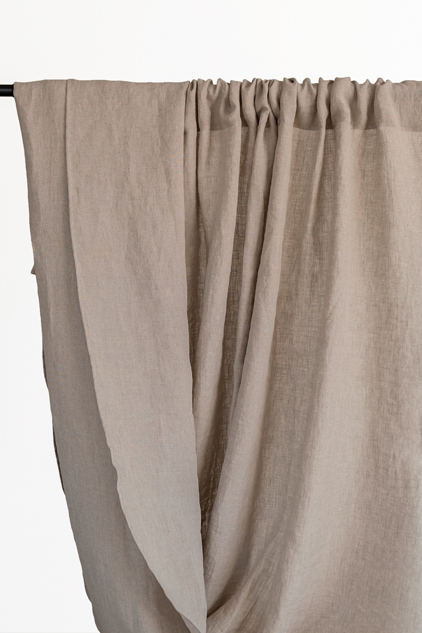 Natural curtain with rod pocket
