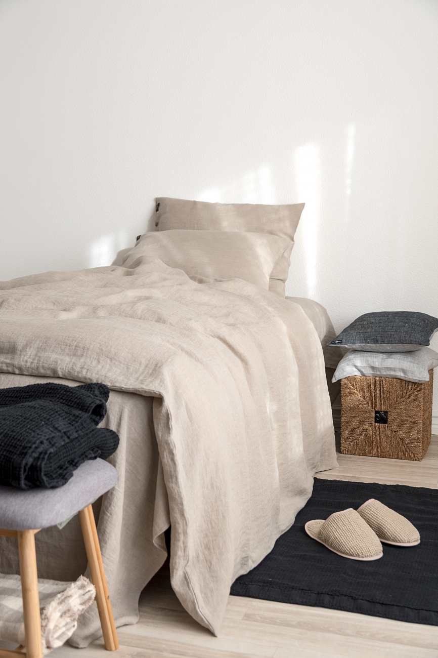 Natural linen bedding set