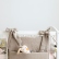 Natural linen nursery crib organizer