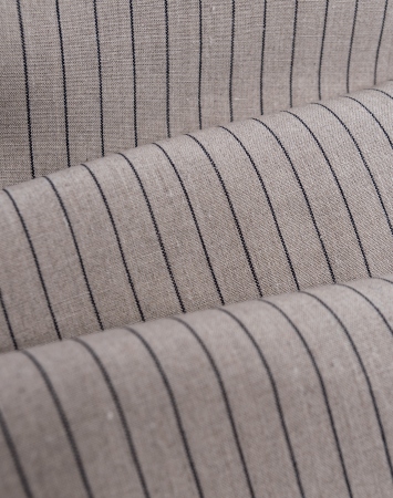 Natural middle-weight linen with black pencil stripes