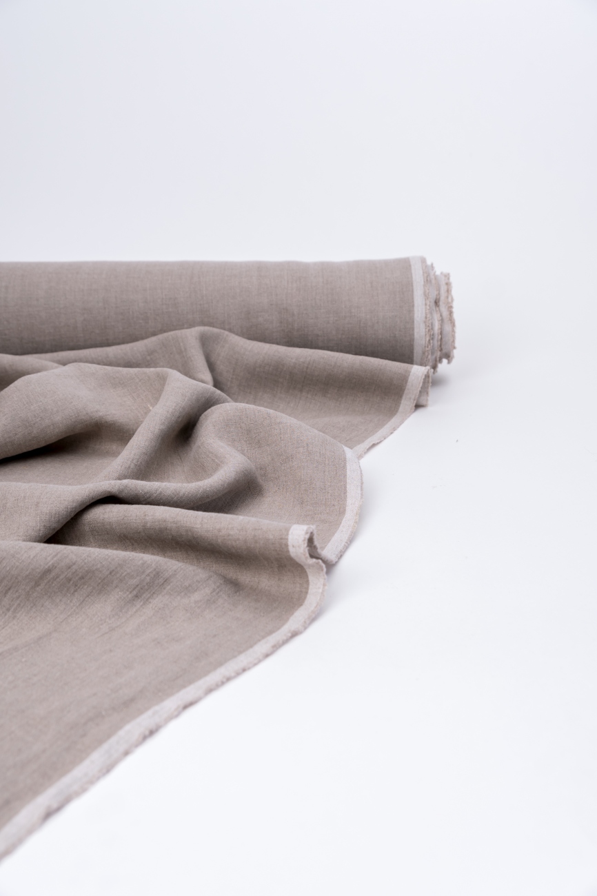 Natural washed linen fabric