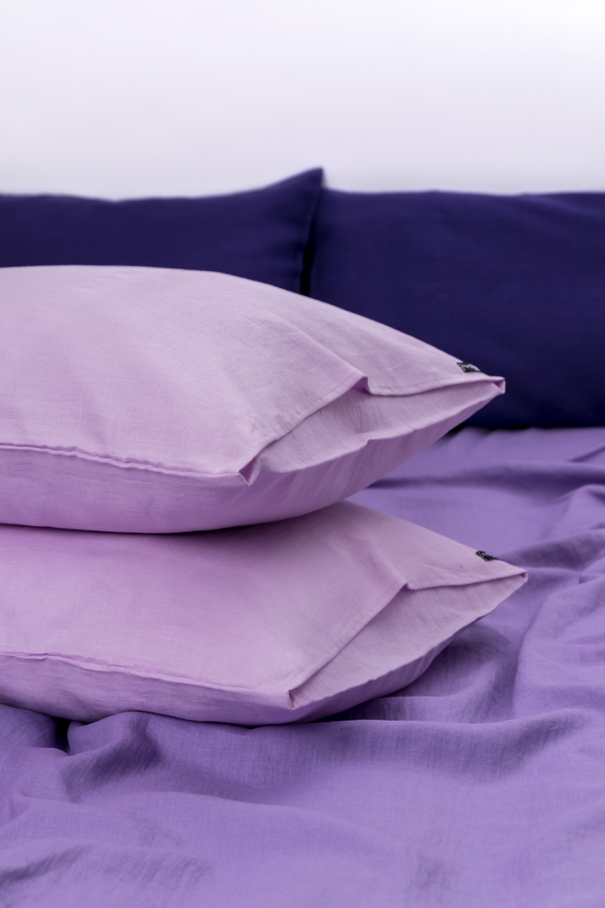 Pink lavander linen pillowcase