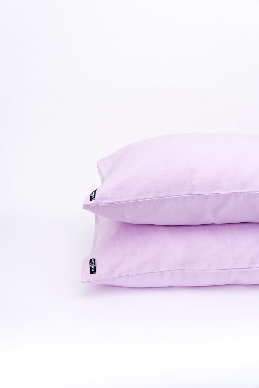 Pink lavander linen pillowcase