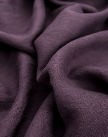 Plum washed linen fabric