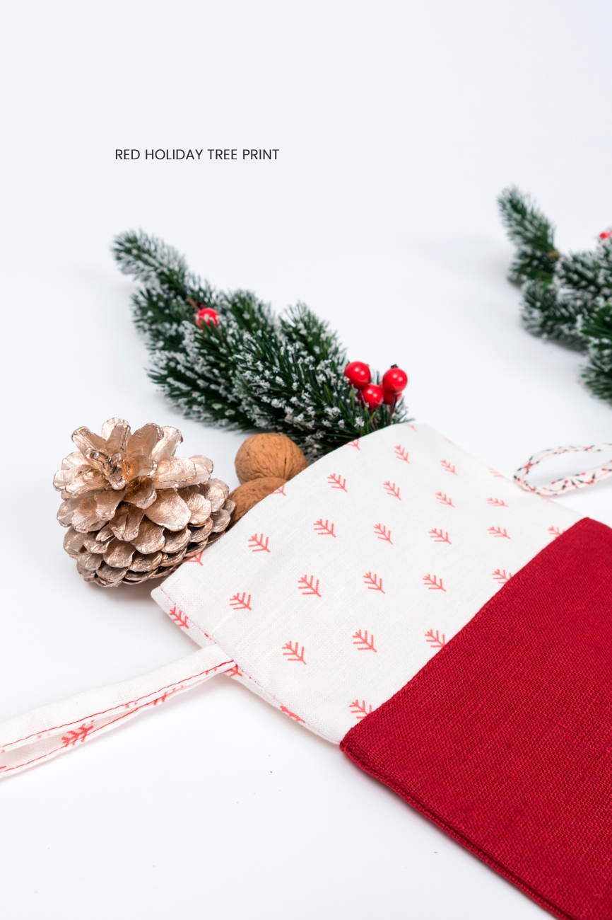 Polka dot cuff Christmas stocking