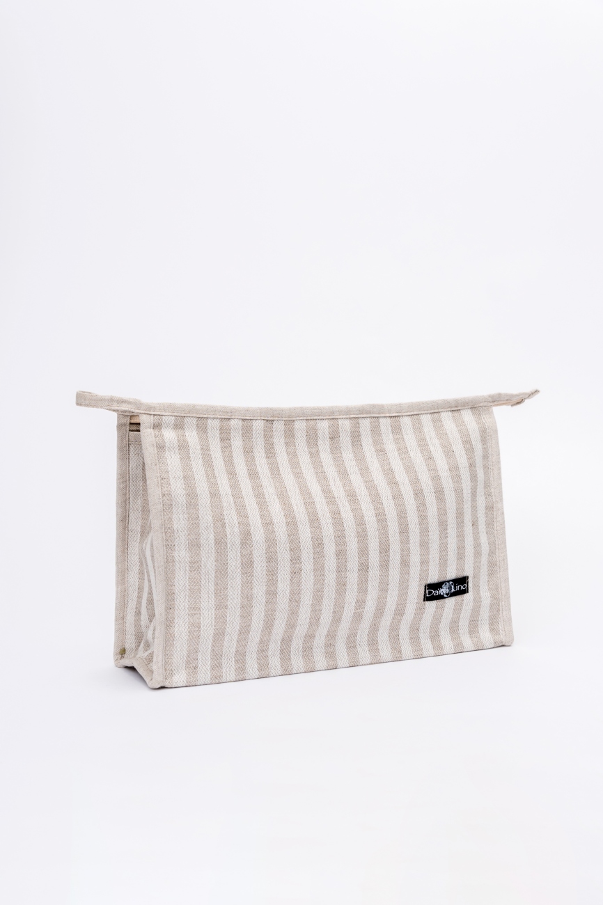 Pure linen travel toiletry bag
