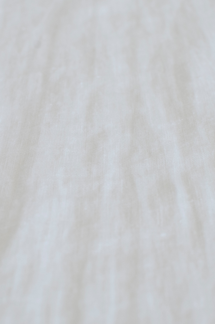Pure off-white washed linen fabric