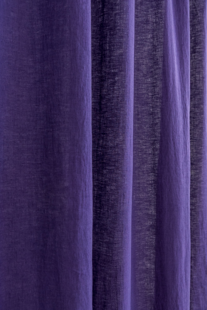 Purple curtain panel with rod pocket