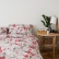 Red floral linen bedding