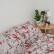 Red floral linen bedding