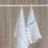 Set of 2 large washed white waffle linen towels