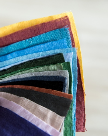 Set of lightweight colored linen samples