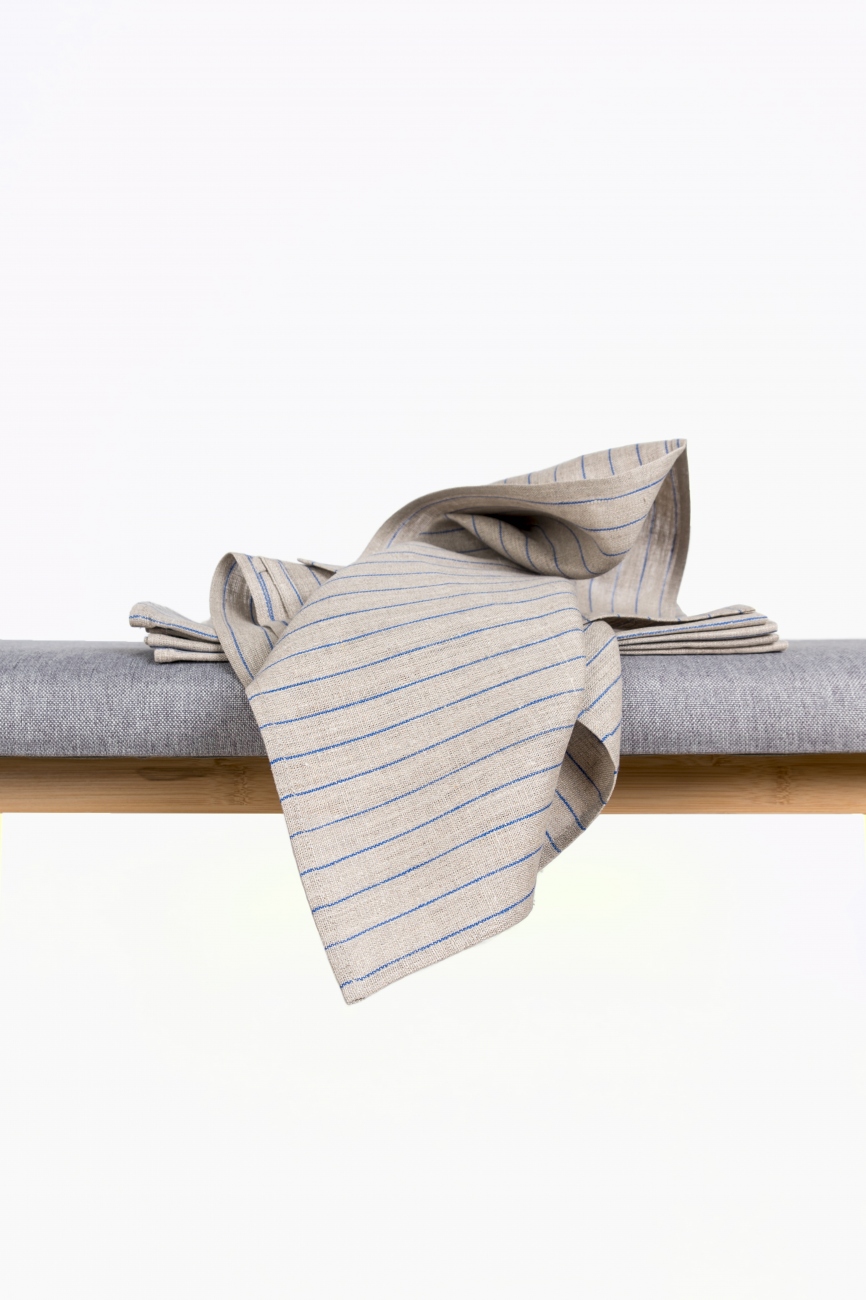 Set of pin stripe linen towels