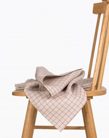 Set of washed dish towels with checks