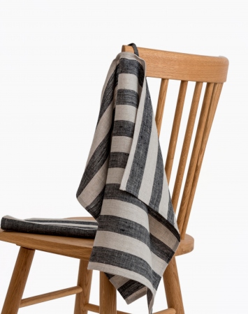 Set of washed striped dish towels